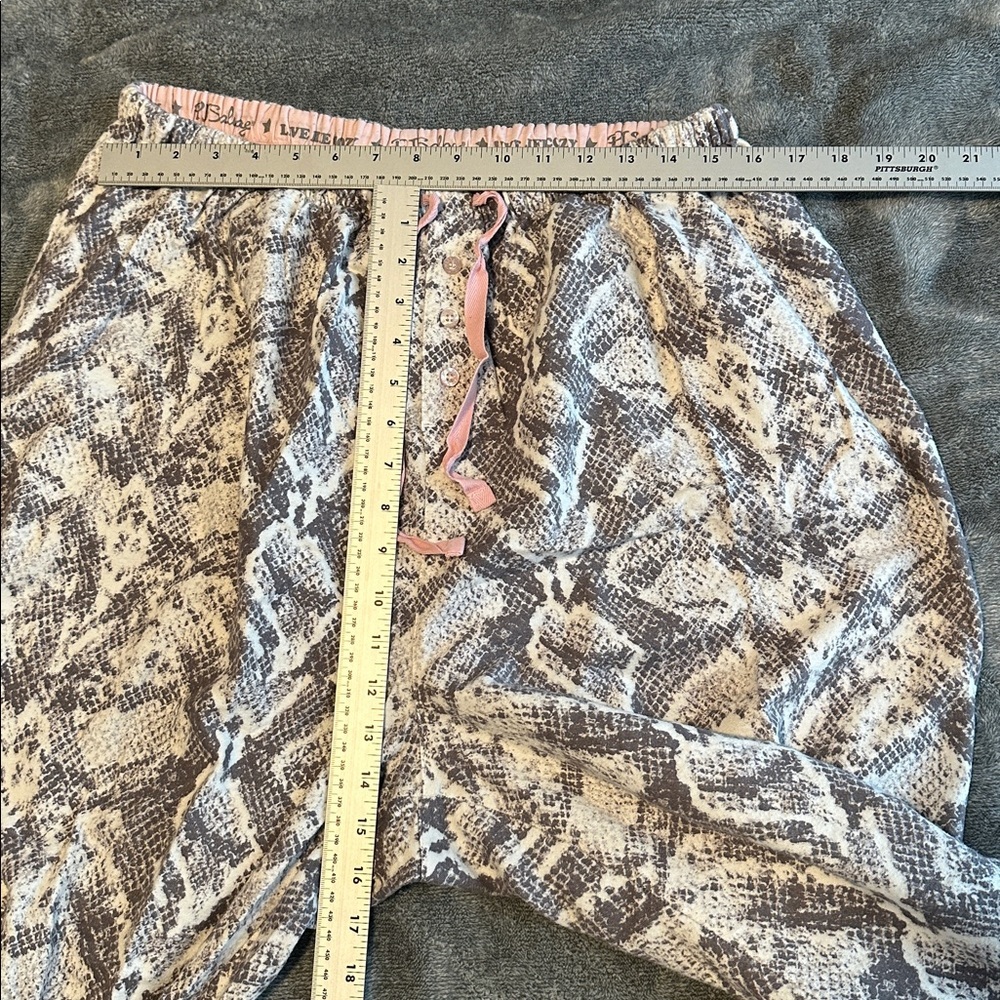 PJ Salvage Snake Print Classic Flannel Lover Pajama Shirt & Pants Set SZ 1X Plus - Picture 10 of 12
